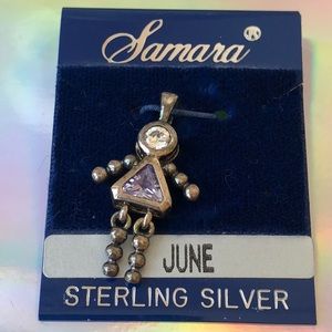Vintage sterling sterling June baby girl charm